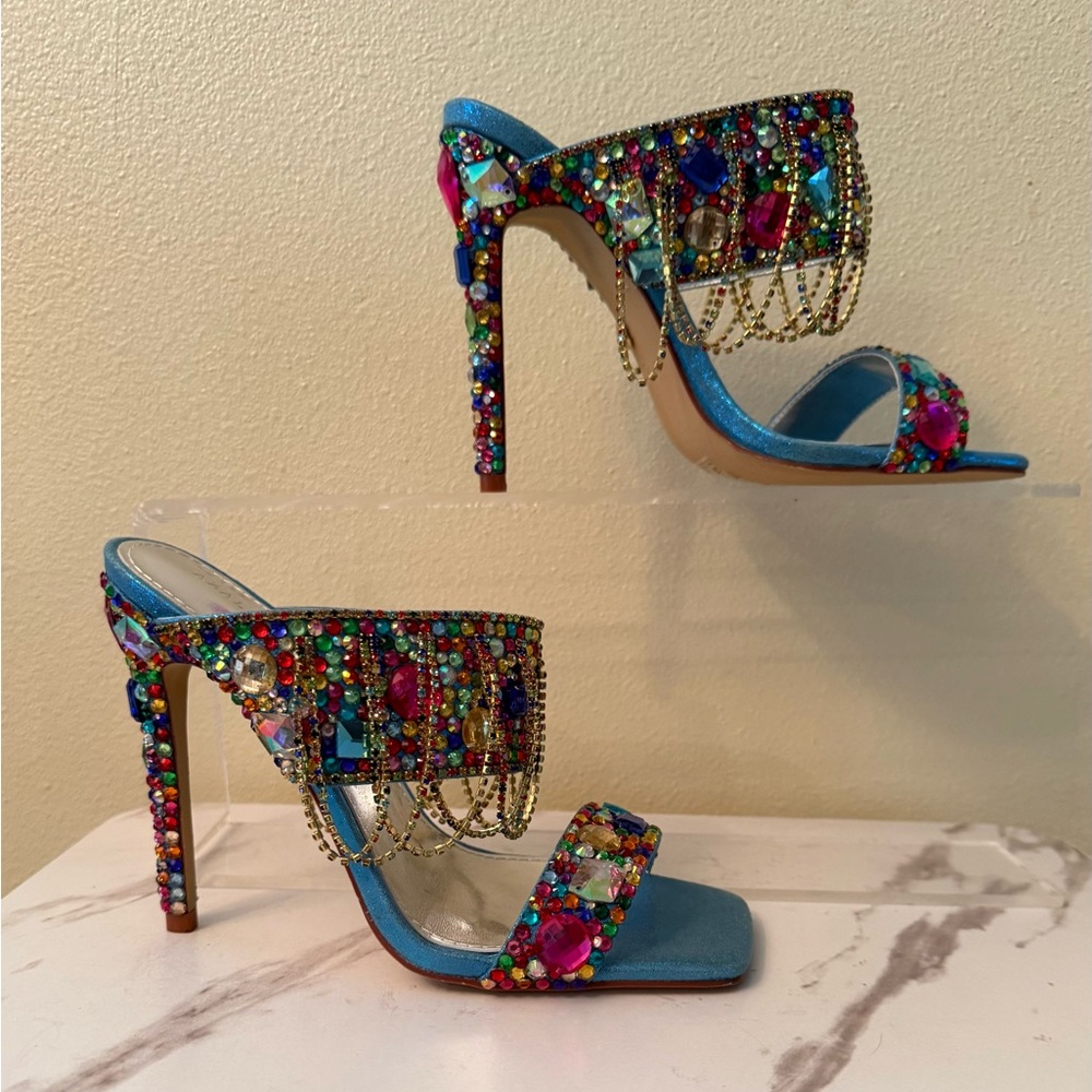 Azalea Wang Envie Multi Color Mule Stilettos, NWOB, Size 6-1/2. - Picture 1 of 12